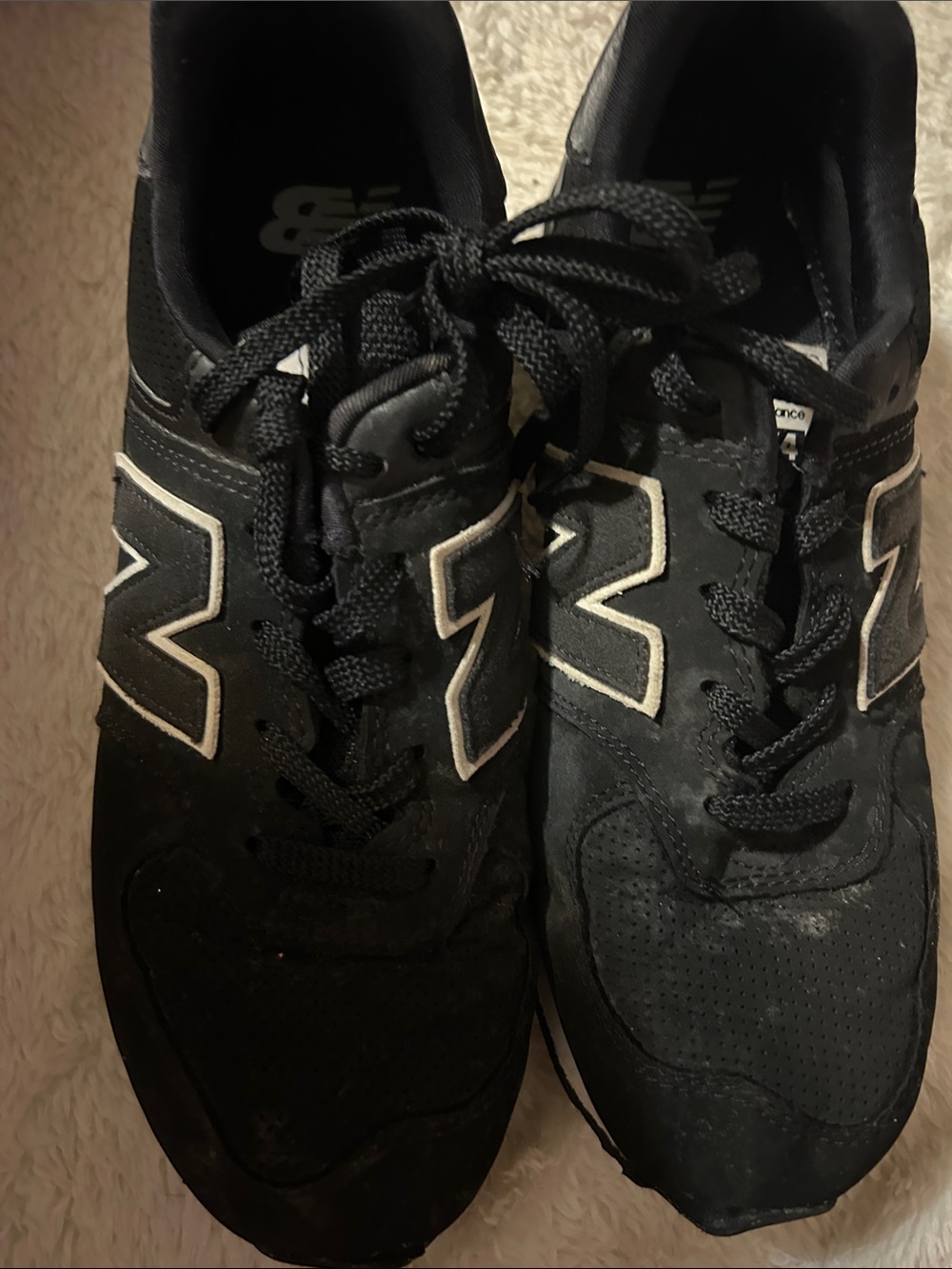 Kids- New Balance Black Sneakers with White Accents